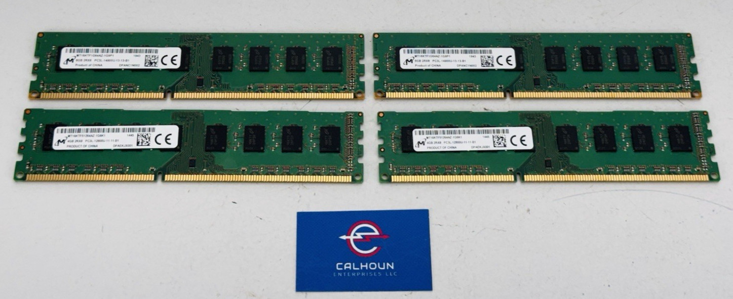 (24GB Kit) MICRON (2) 8GB MT16KTF1G64AZ-1G9P1 &(2) 4GB MT16KTF51264AZ-1G6K1 PC3L