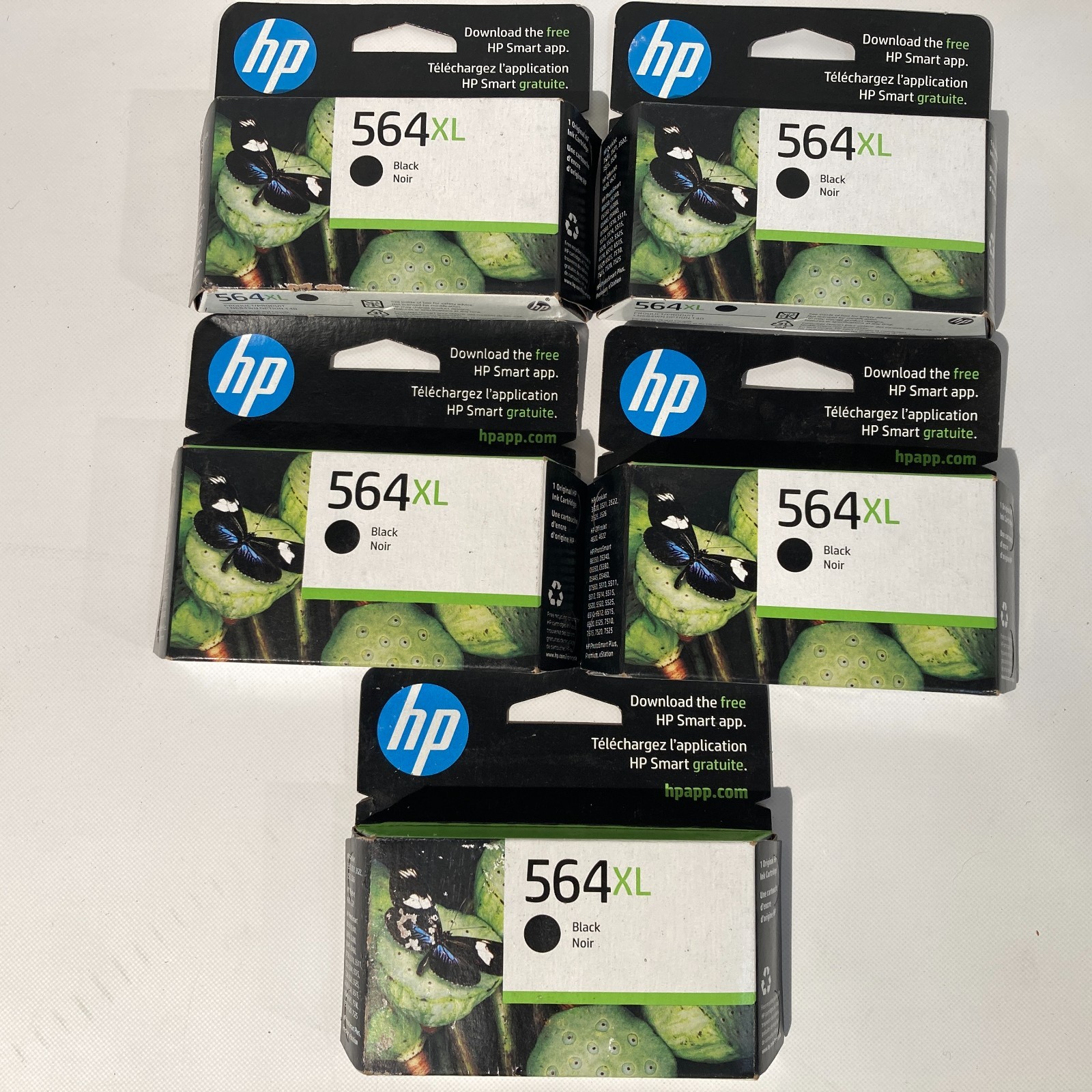 GENUINE 5 Pack of HP 564XL Black Ink Cartridges