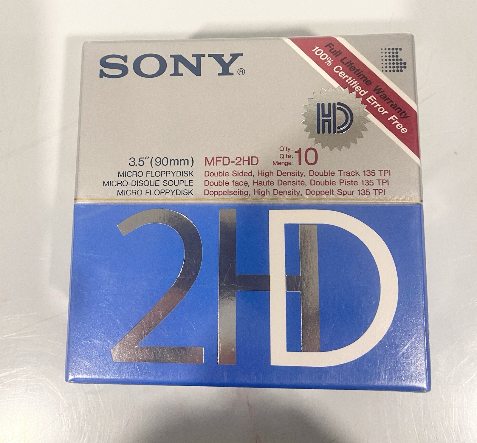 Sony MFD-2HD 3.5” Micro Floppy Disks 10 Pack Sealed New Old Stock HD