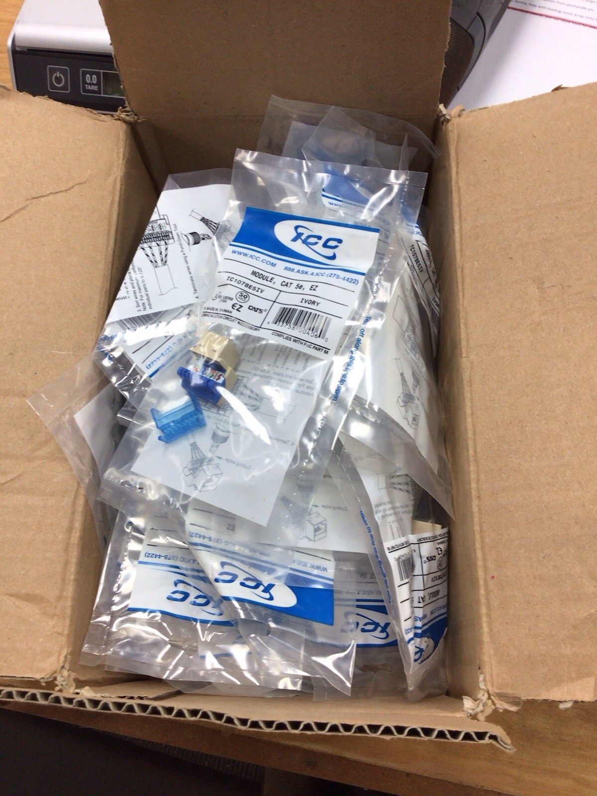 Lot of 45x ICC IC1078E5IV Ivory Cat5E EZ Modules BRAND NEW