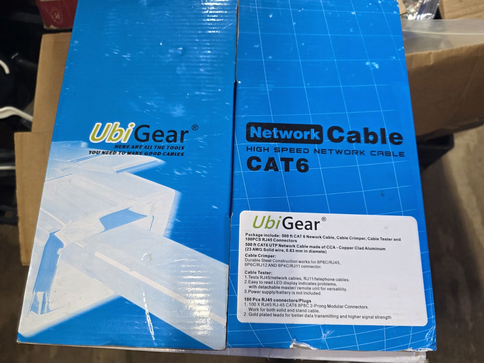  Cable CAT6 23/4p Blue Network Cable CMR 500' w/EZ pull reel box