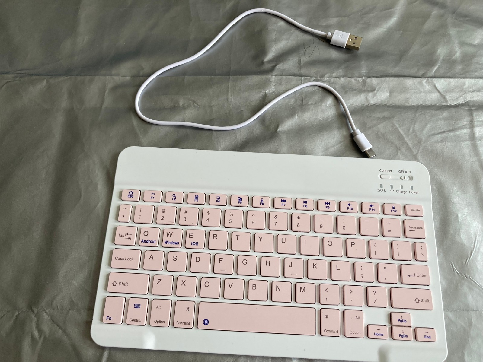 NEW Wireless Keyboard K350 Thin White Pink