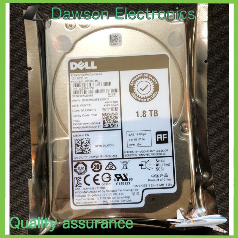 New VJ7CD DELL ENTERPRISE 1.8TB 10K 12Gbps SAS 2.5'' HARD DRIVE ST1800MM0168