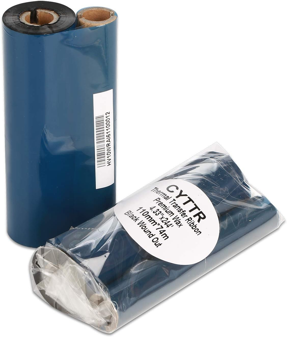 4.33" x 244' Thermal Transfer Ribbon - 1 Roll. Resin Enhanced Wax 1/2 Inch Core