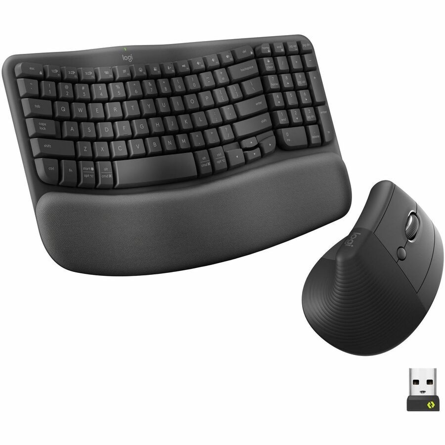 Logitech Wave Keys & Lift Vertical Mouse - Ergonomic Wireless Keyboard and Mouse