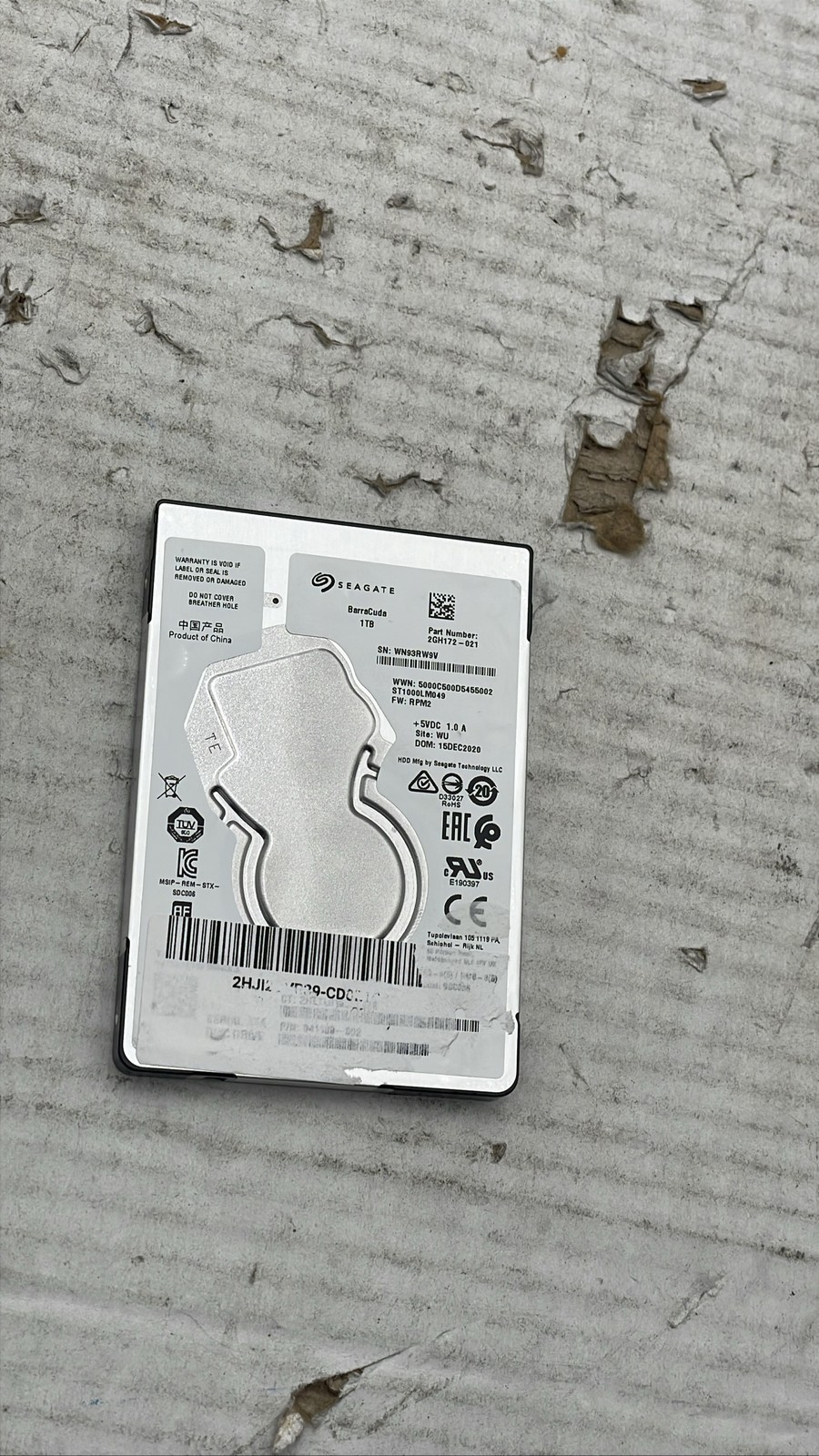 Seagate BarraCuda ST1000LM049 1TB 7200RPM SATA 2.5" HDD 2GH172-021