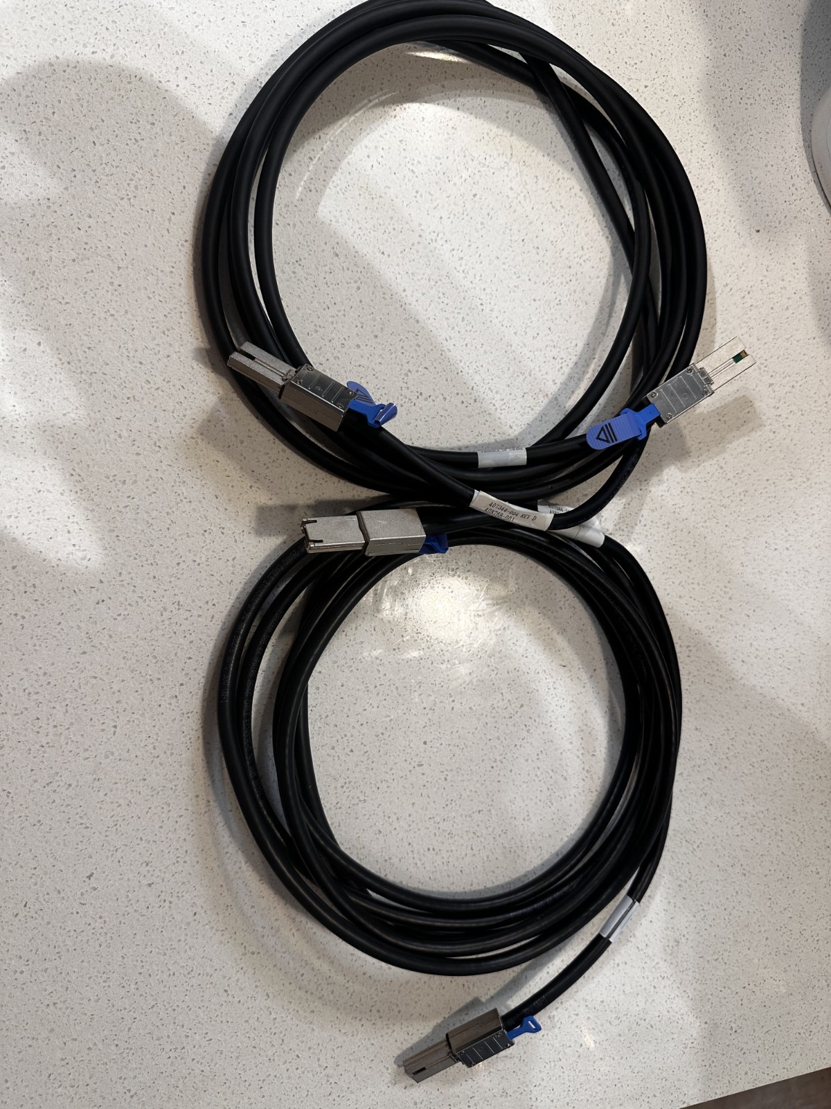Lot of 2 × HP 407344-004 REV D / 408768-001 4 Meter External Mini-SAS Cables