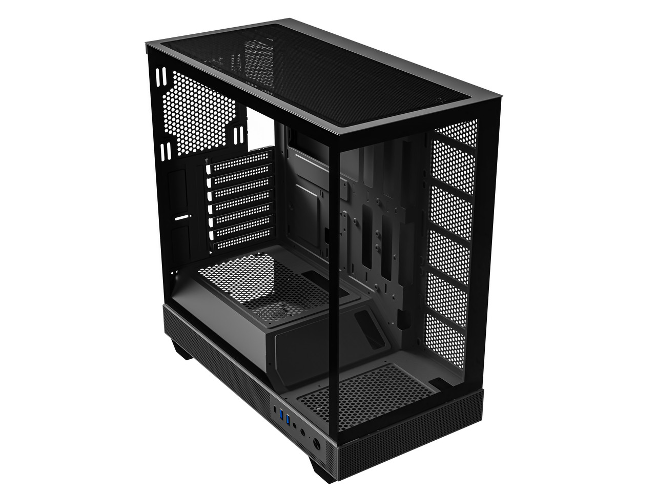 DIYPC IDX6-BK-NF Black Dual USB3.0 / Type C Tempered Glass ATX Gaming Computer