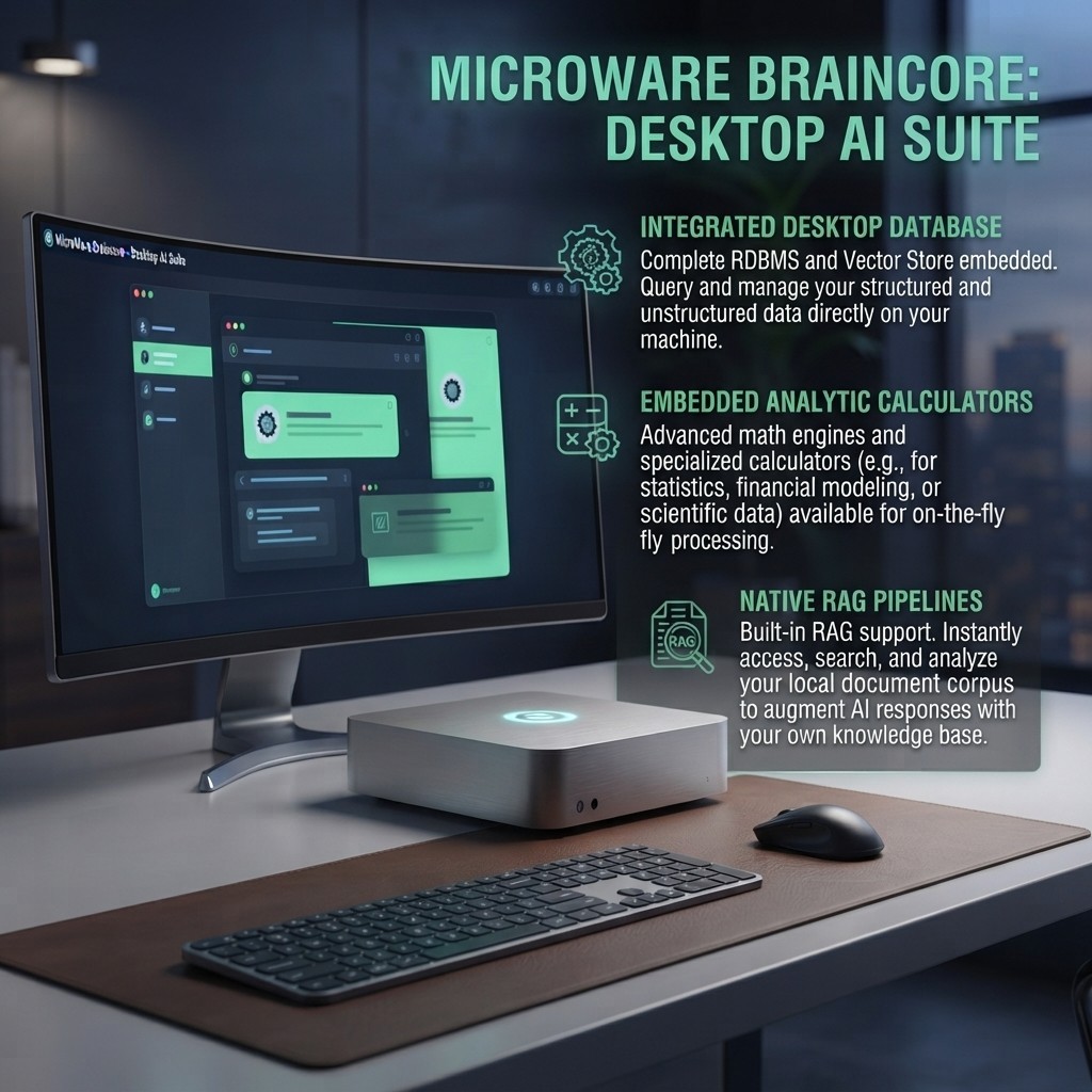 Microware Braincore DeskTop AI Suite - Lifetime License(1 PC) for Windows