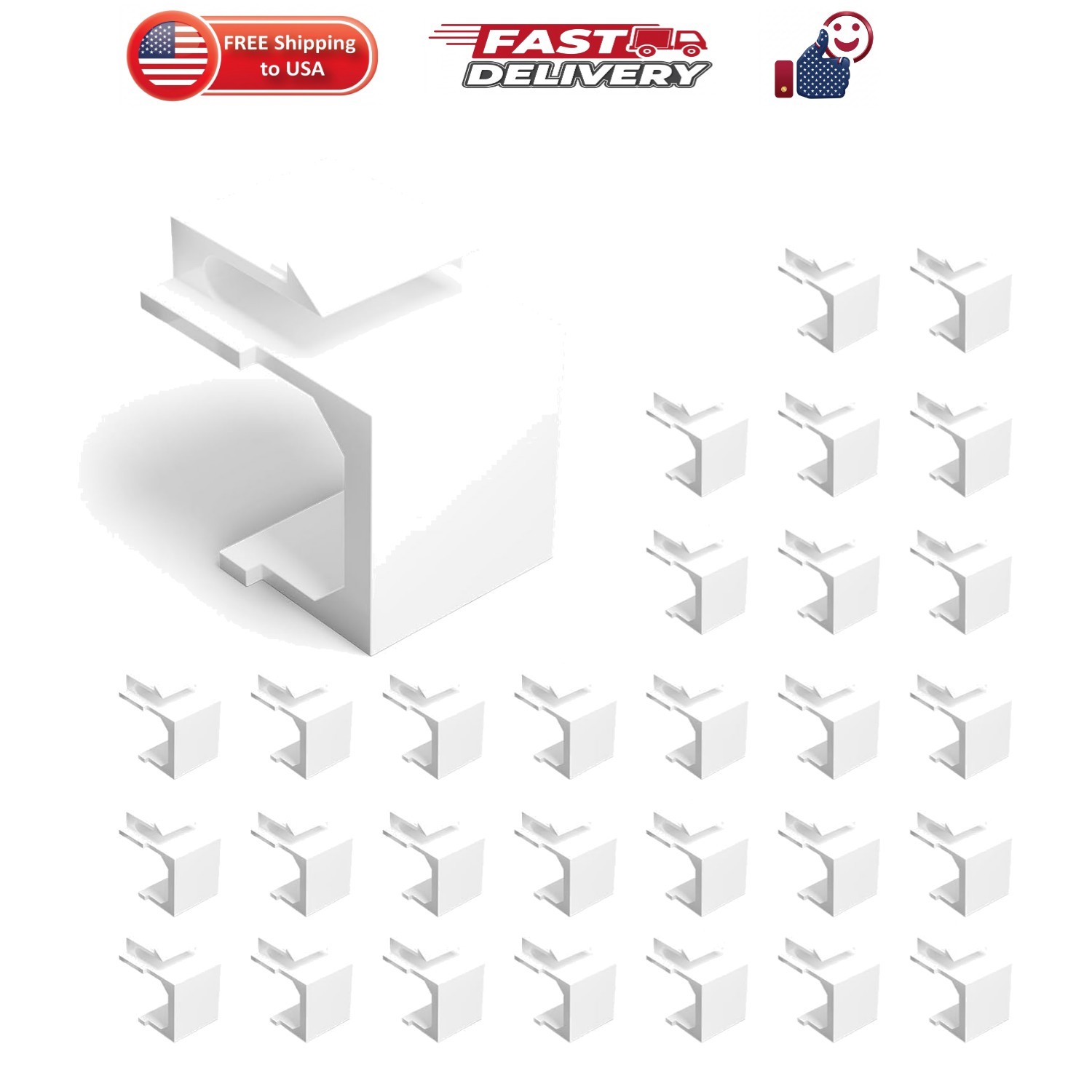Listed Keystone Blank Insert for Keystone Wall Plate, White 30-Pack