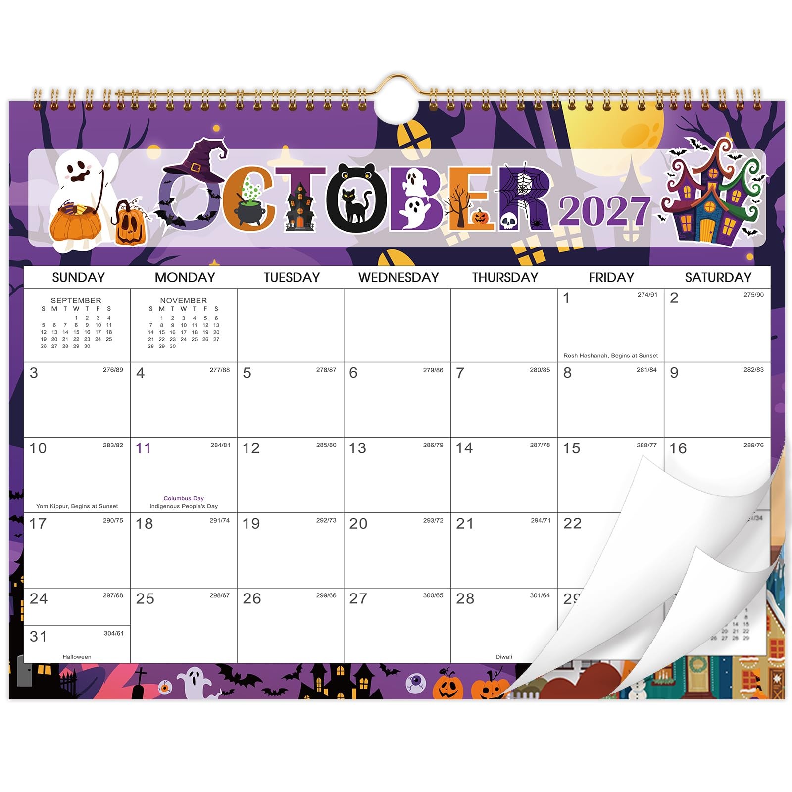 Wall Calendar 2027-2028 January December 2 Year Desk Blue 2027-Dec