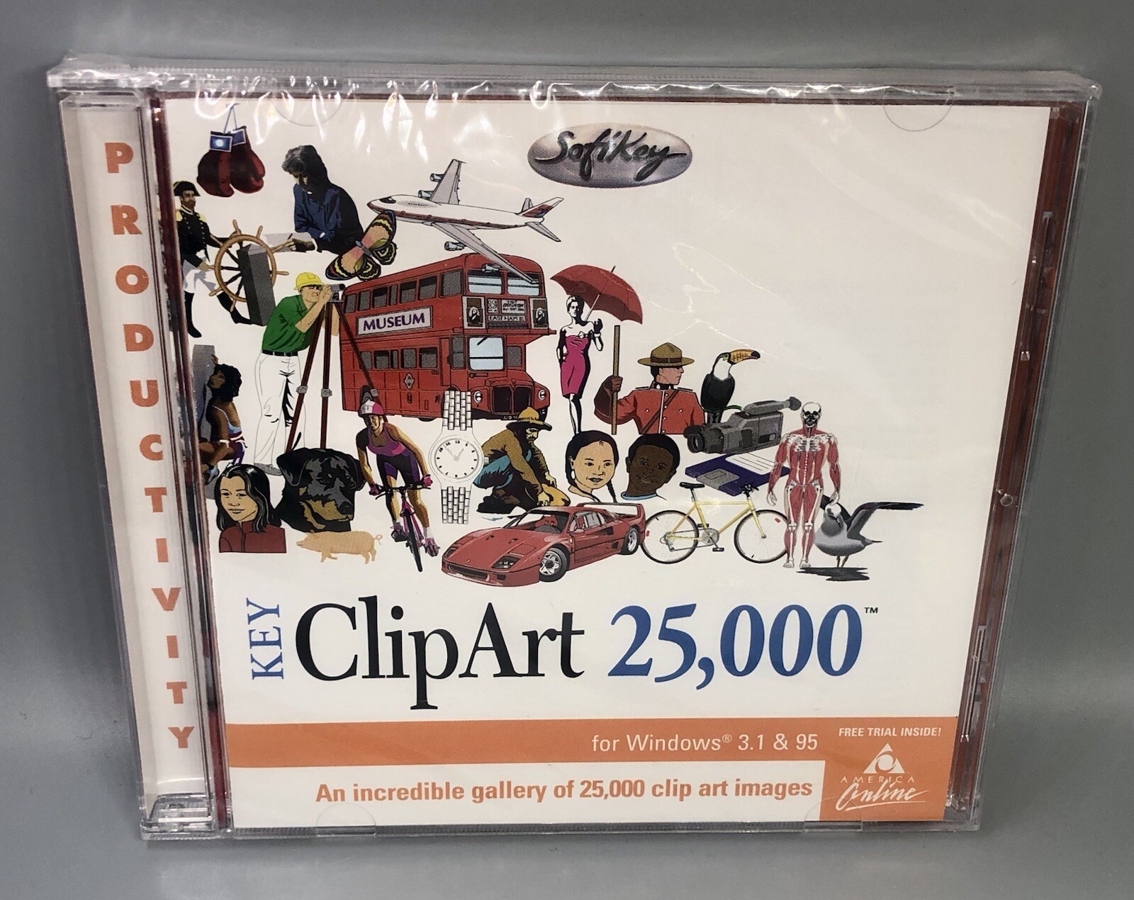 1998 Learning Co. Softkey Key Clip Art 25,000 for Windows 3.1 & 95 PC CD-Rom