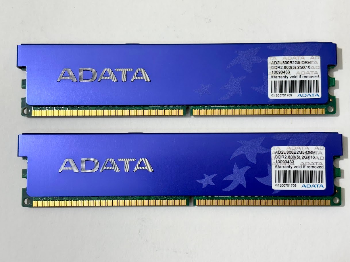 ADATA 4GB Kit (2x2GB) DDR2-800 PC2-6400 Desktop Memory DIMM