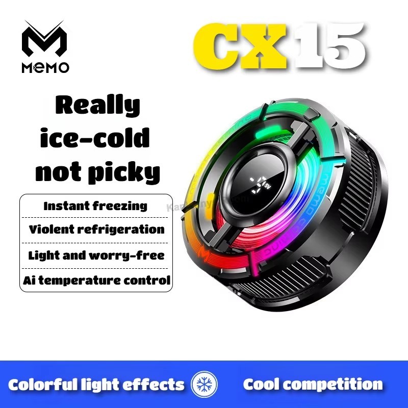 Mobile Phone Cooler Fan CX15 5V/3A AI Freeze 40mm Aluminum Fan RGB 1.57"/40mm