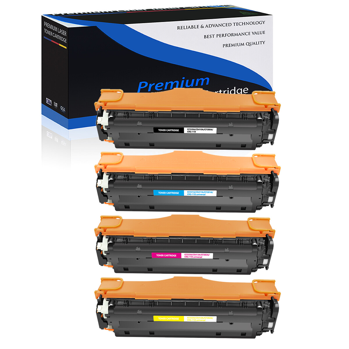 4PK CE410A BK C M Y Toner Color Set for HP LaserJet Pro 400 Color M451nw M475dw