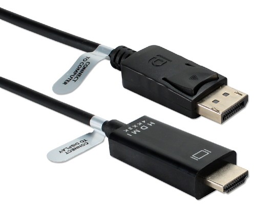 QVS DisplayPort to HDMI Digital A/V Cable - 6 Feet - Black DPHD-06