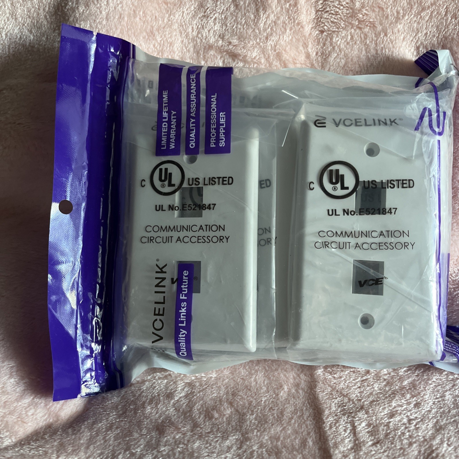 LOT OF 10 VCELINK VCE 2-Port Keystone Wall Inserts White UL Listed New Sealed