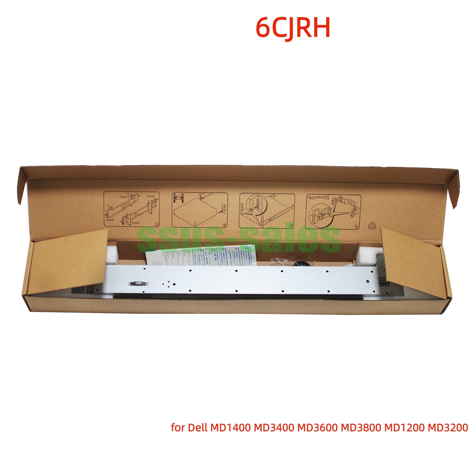 6CJRH 2U B9 Static Rail Kit for Dell MD1400 MD3400 MD3600 MD3800 MD1200 MD3220