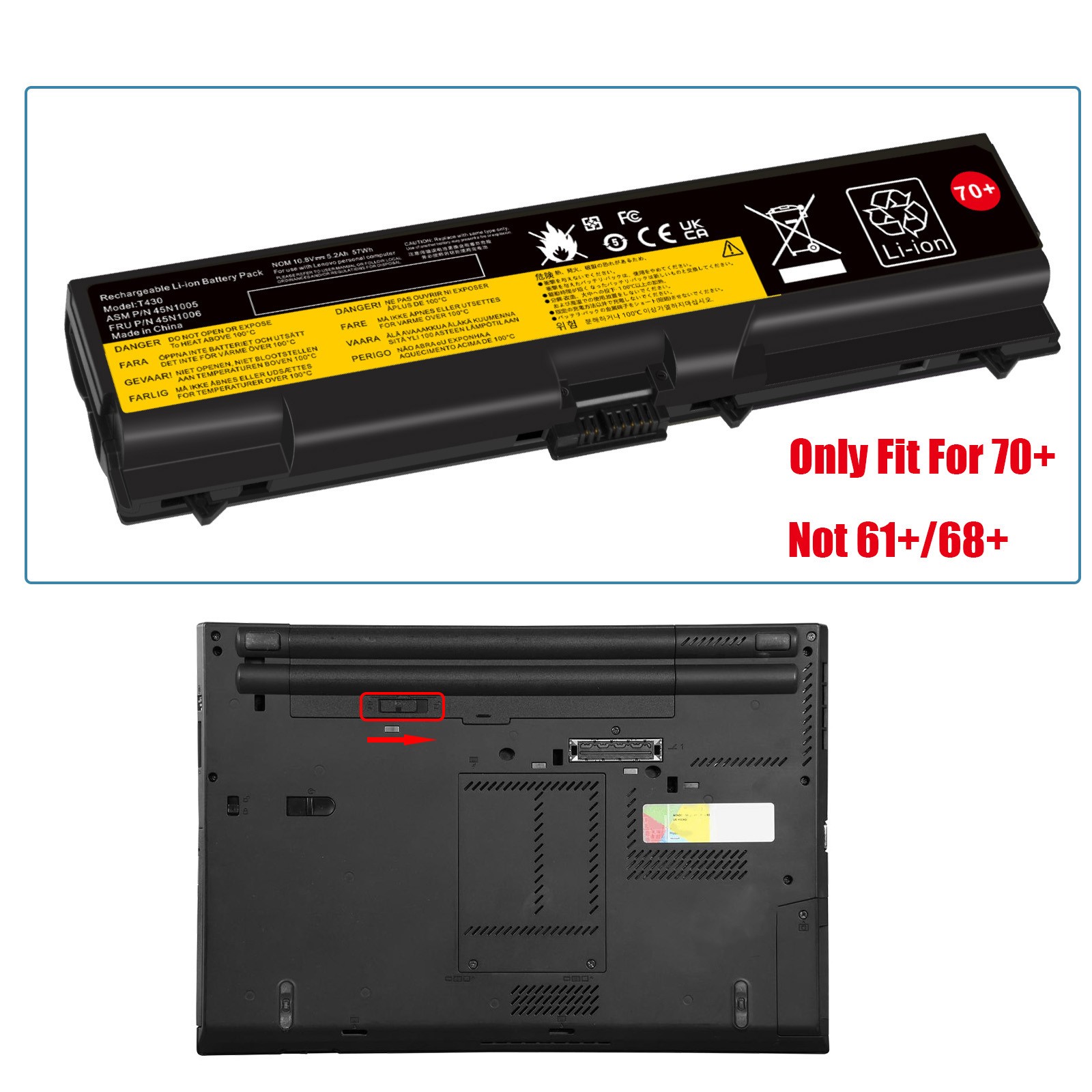✅70+ Laptop Battery For Lenovo Thinkpad T430 T530 L430 L530 W530 0A36302 0A36303