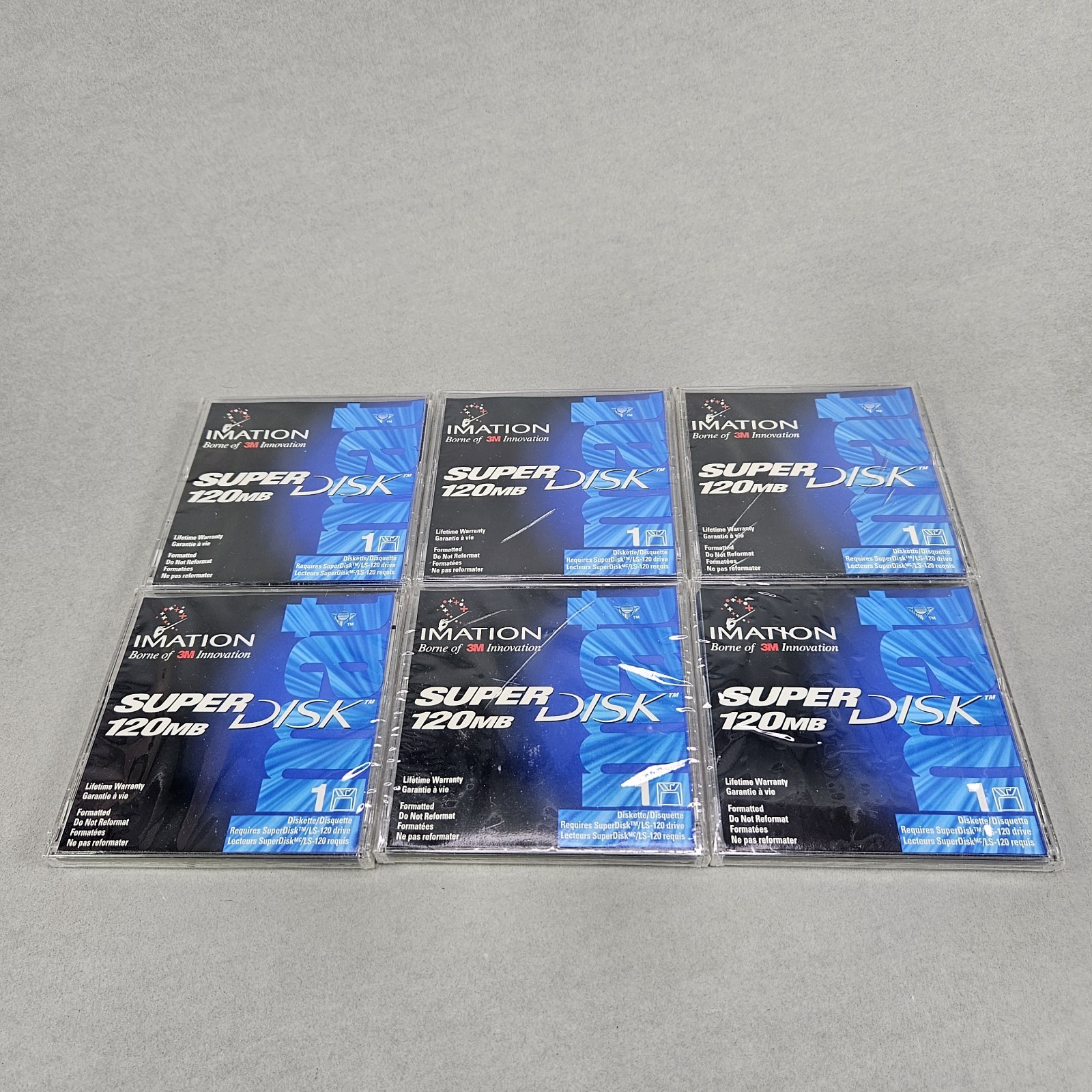 Lot of 6 Imation SuperDisk LS 120MB LS-120 SuperDisk NEW Sealed Jewel Cases