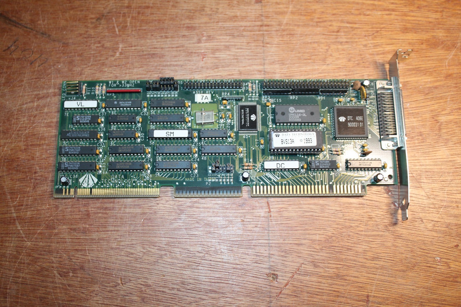 VTG Data Technology Corp Model BV13A 1993 Floppy SCSI Controller Board IBM PC
