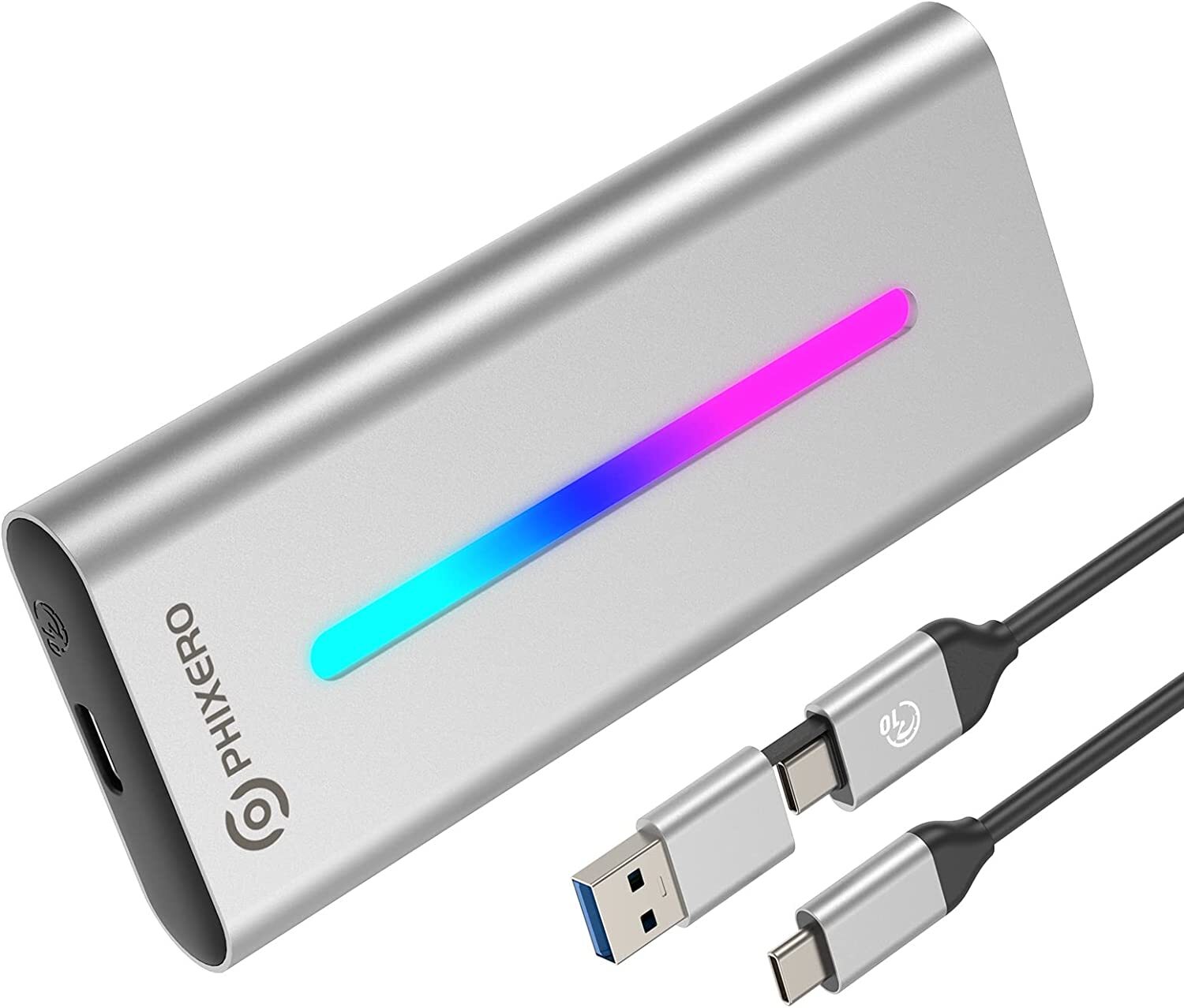 PHIXERO M.2 NVMe Enclosure Hard Drive Enclosure USB 3.2Gen2 SSD Enclosure 10Gbps