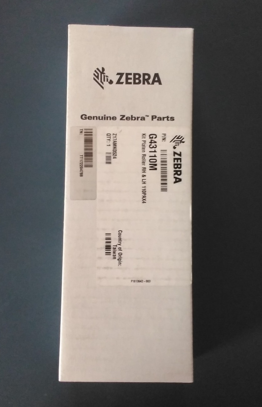 Genuine Zebra G43110M Platen Roller (203dpi, 300dpi) (RH/LH) for 110PAX4 Printer