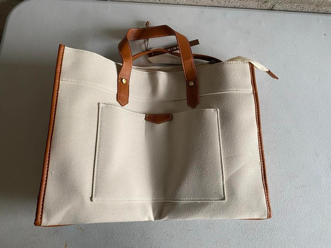 Missnine Laptop Tote Bag Canvas Laptop Bag 15.6 inch