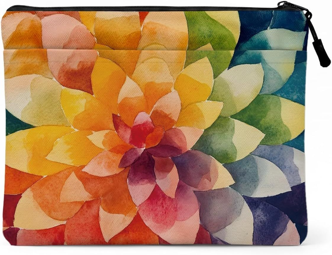 13.3 inch Laptop Case, Watercolor Floral Print Laptop Sleeve, Soft Velvet Comput
