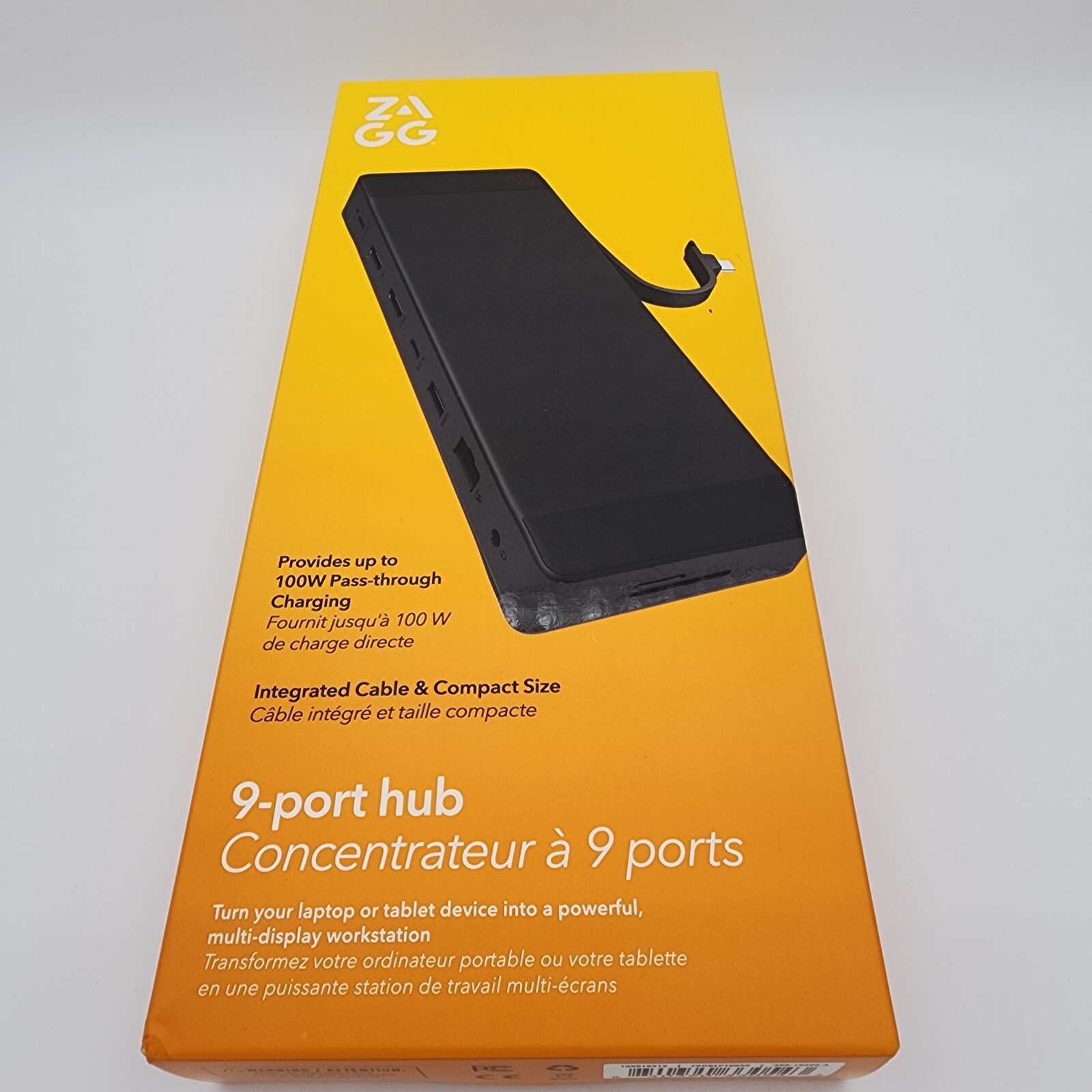ZAGG 9-Port Hub – 2 USB-C, 2 HDMI (4K 60Hz), 1 USB-A (10Gbps), SD & MicroSD