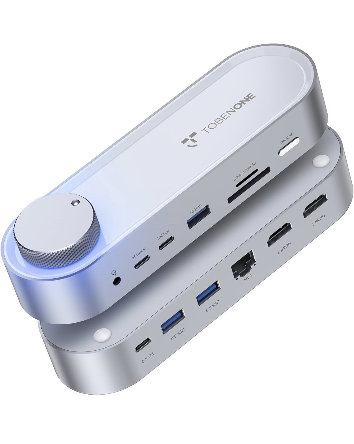 TobenONE USB C Laptop Docking Station 2 Monitor, 100W PD, 5×USB,No Power Adapter