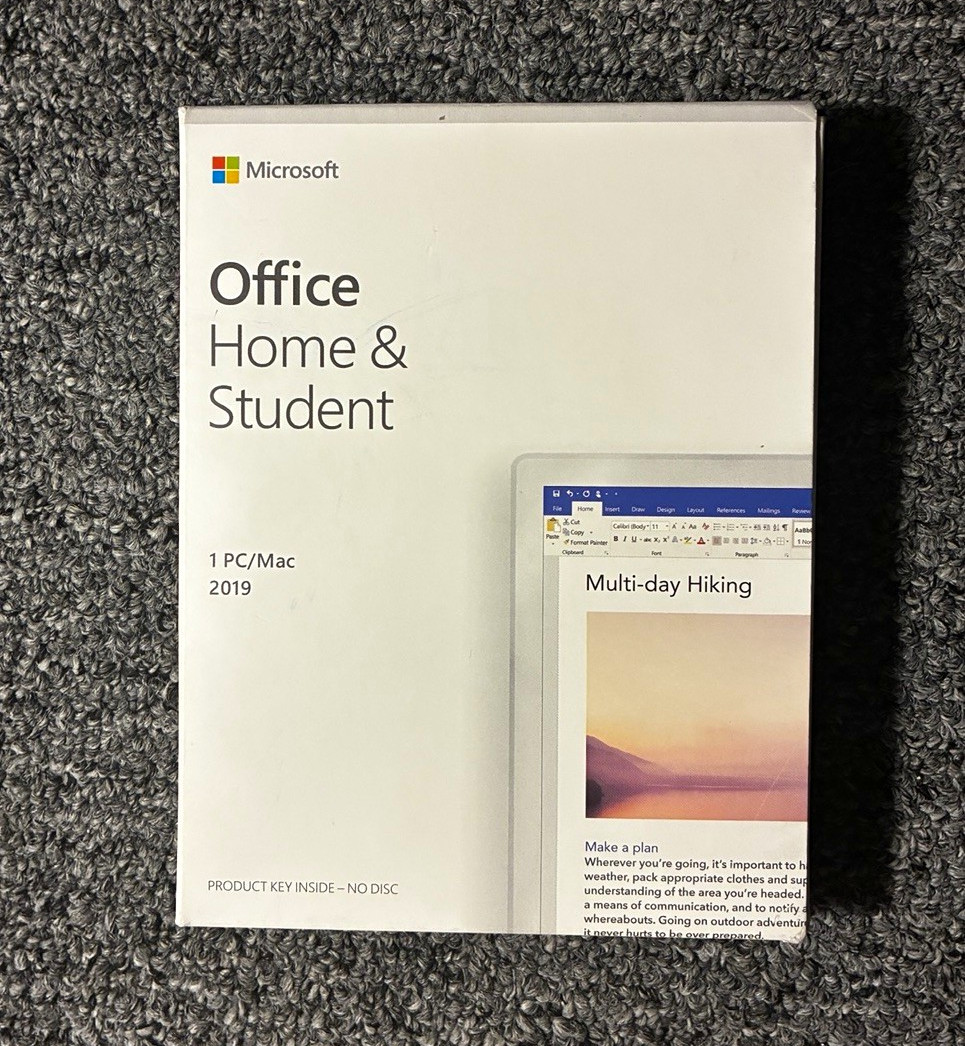Microsoft Office Home & Student 2019 Product Key Card - 1 PC/Mac NEW US/Canada