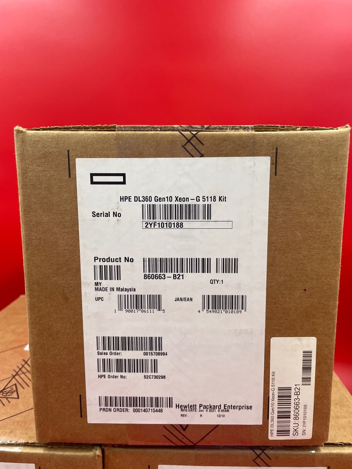 HPE Intel Xeon Gold 5118 2.3Ghz 12 Core Kit ProLiant DL360 Gen10 860663-B21 Kit