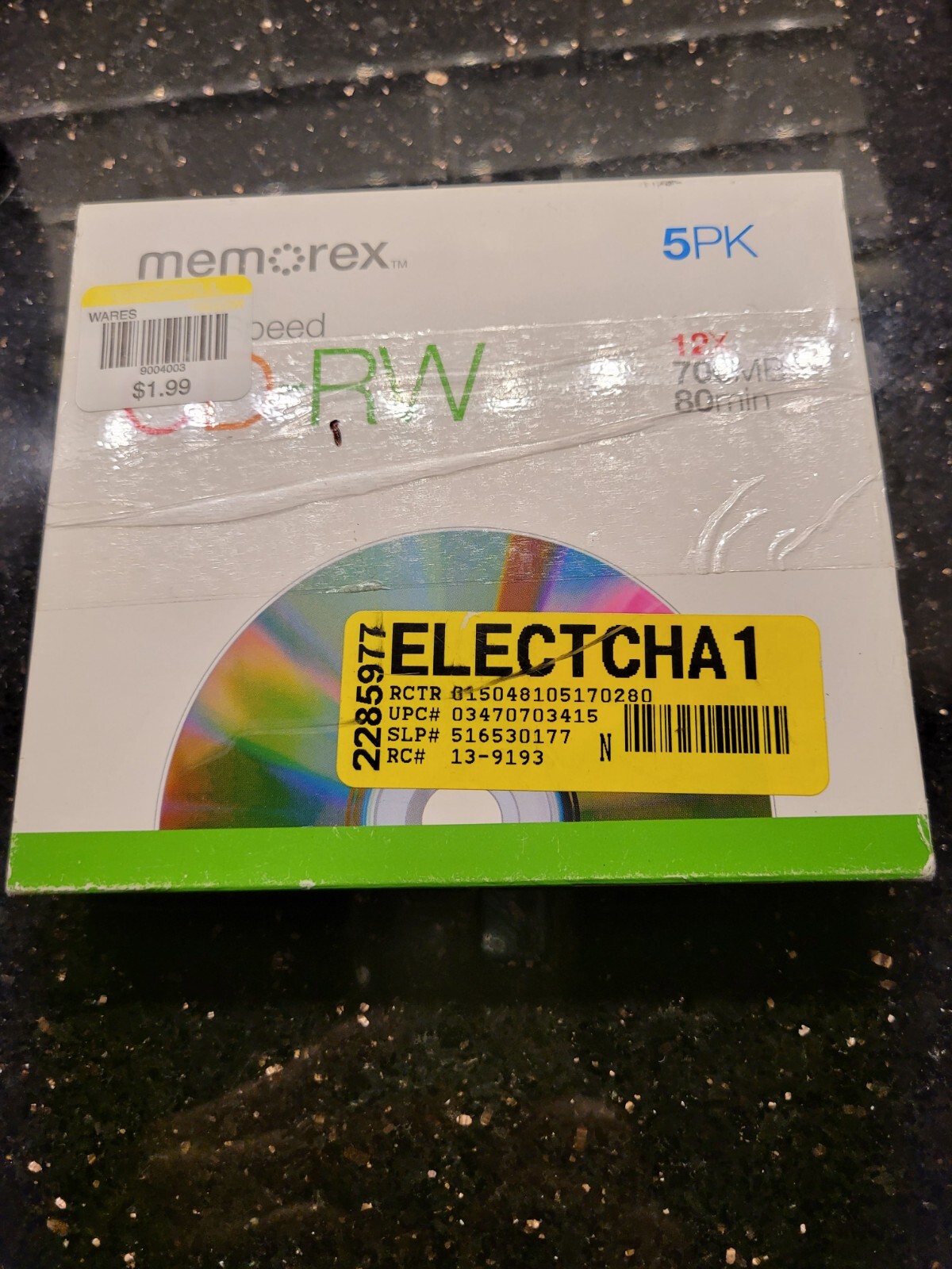 Memorex High Speed CD-RW 5 Pack 12X 700MB 80 MIN Rewritable Unused.