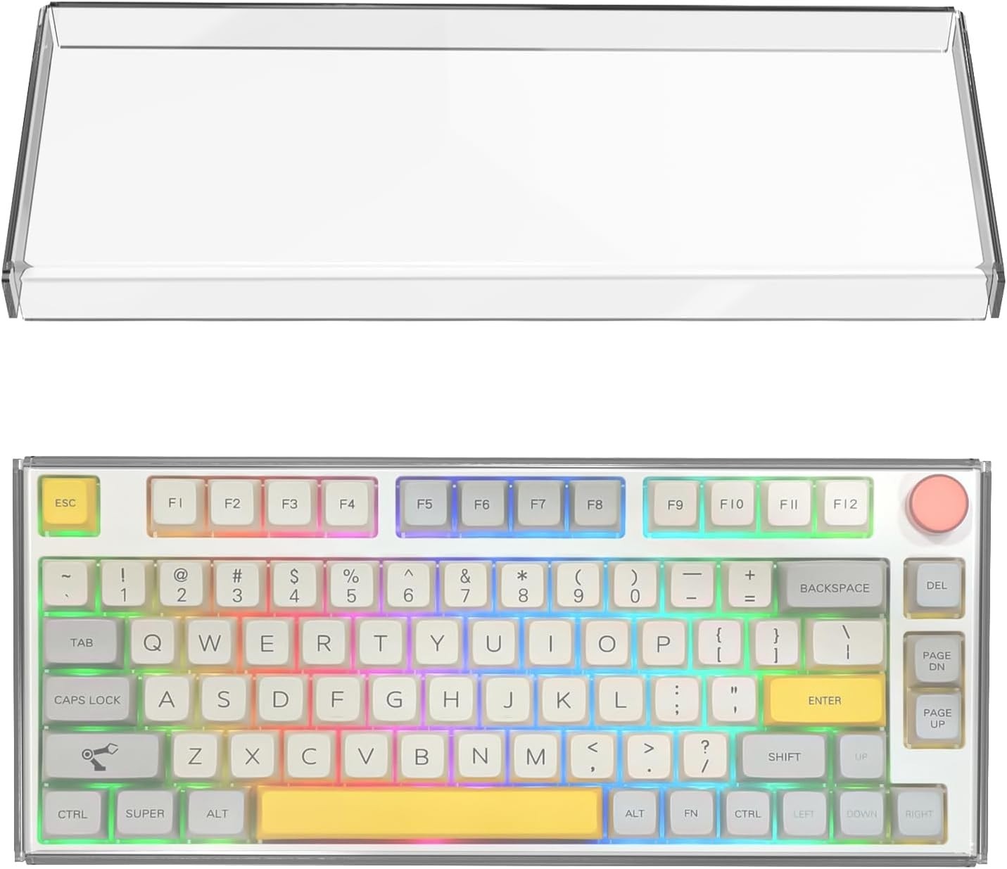 Clear Acrylic Keyboard Dust Cover for 75% Key Layouts - Fits Keychron Q1