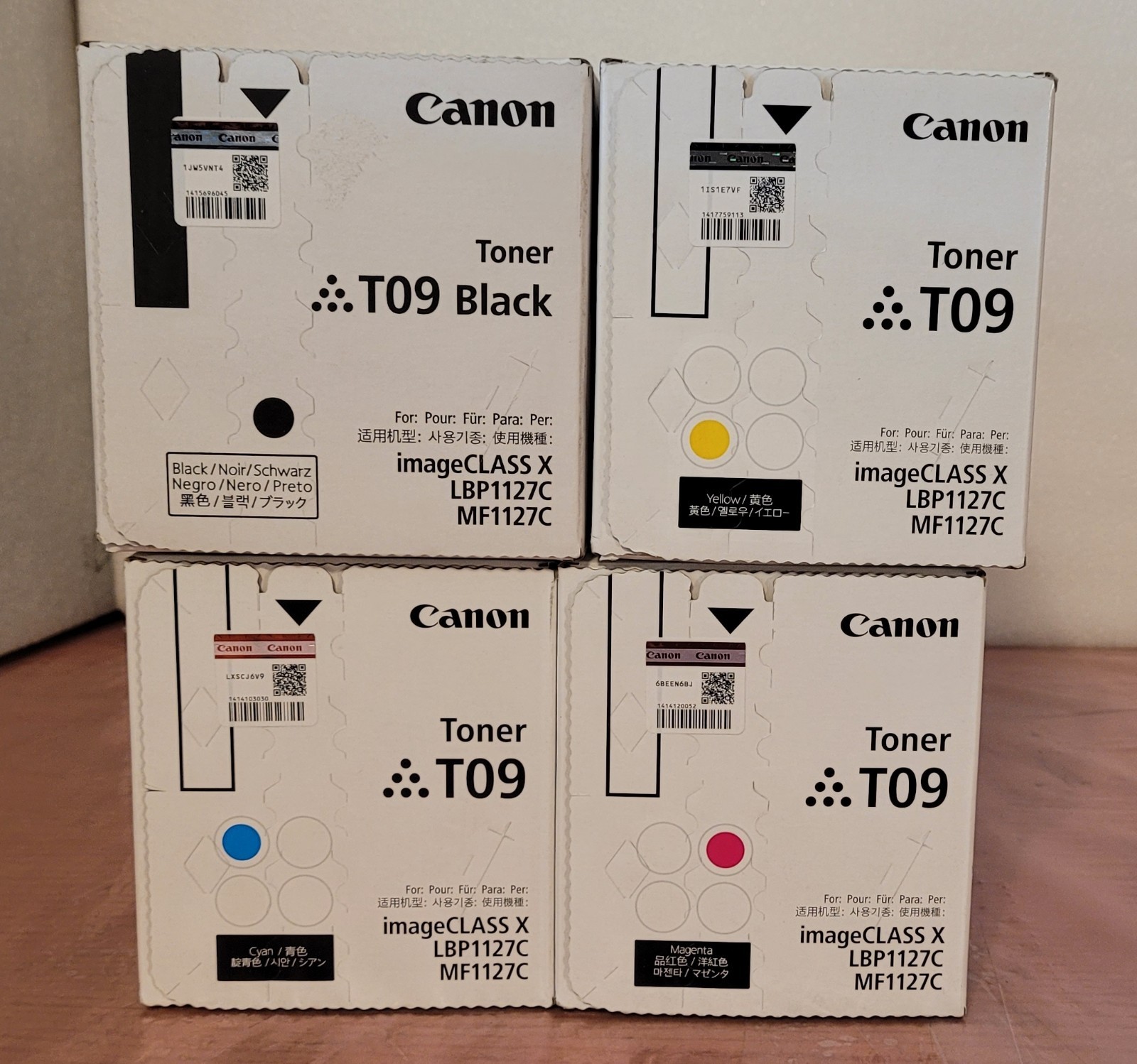 Genuine Canon T09 Complete OEM 4 Toner Set Yellow Magenta Cyan Black imageCLASSX
