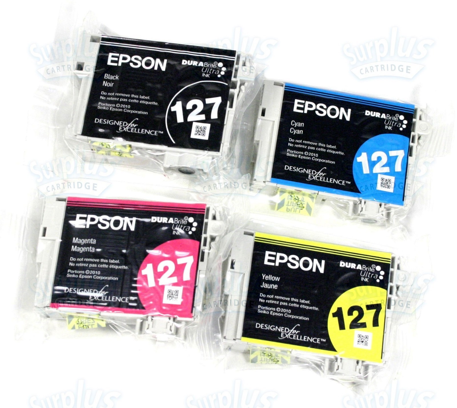 4pk Genuine Epson 127 Black & Color Ink NX625 WF7010 WF7510 WF7520 WF3520 WF3540