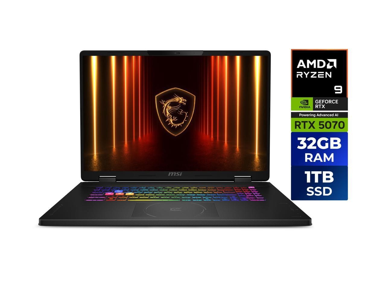 MSI - 18.0" 240 Hz - AMD Ryzen 9 8940HX - GeForce RTX 5070 Laptop GPU - 32GB DDR