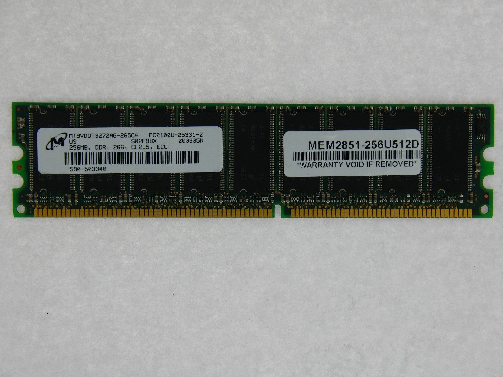 MEM2851-256U512D Approved 256MB to 512MB for Memory Cisco 2851