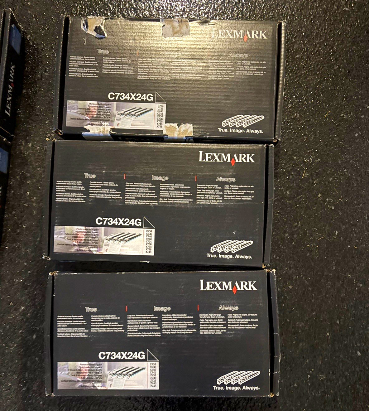 Lexmark C734X24G Black Laser Toner Cartridge Lot of 3 for Lexmark C734