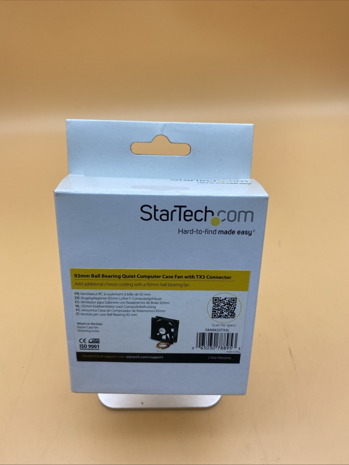 Startech 80x25mm Dual Ball Bearing Quiet Computer Case Fan TX3 FAN9X25TX3L