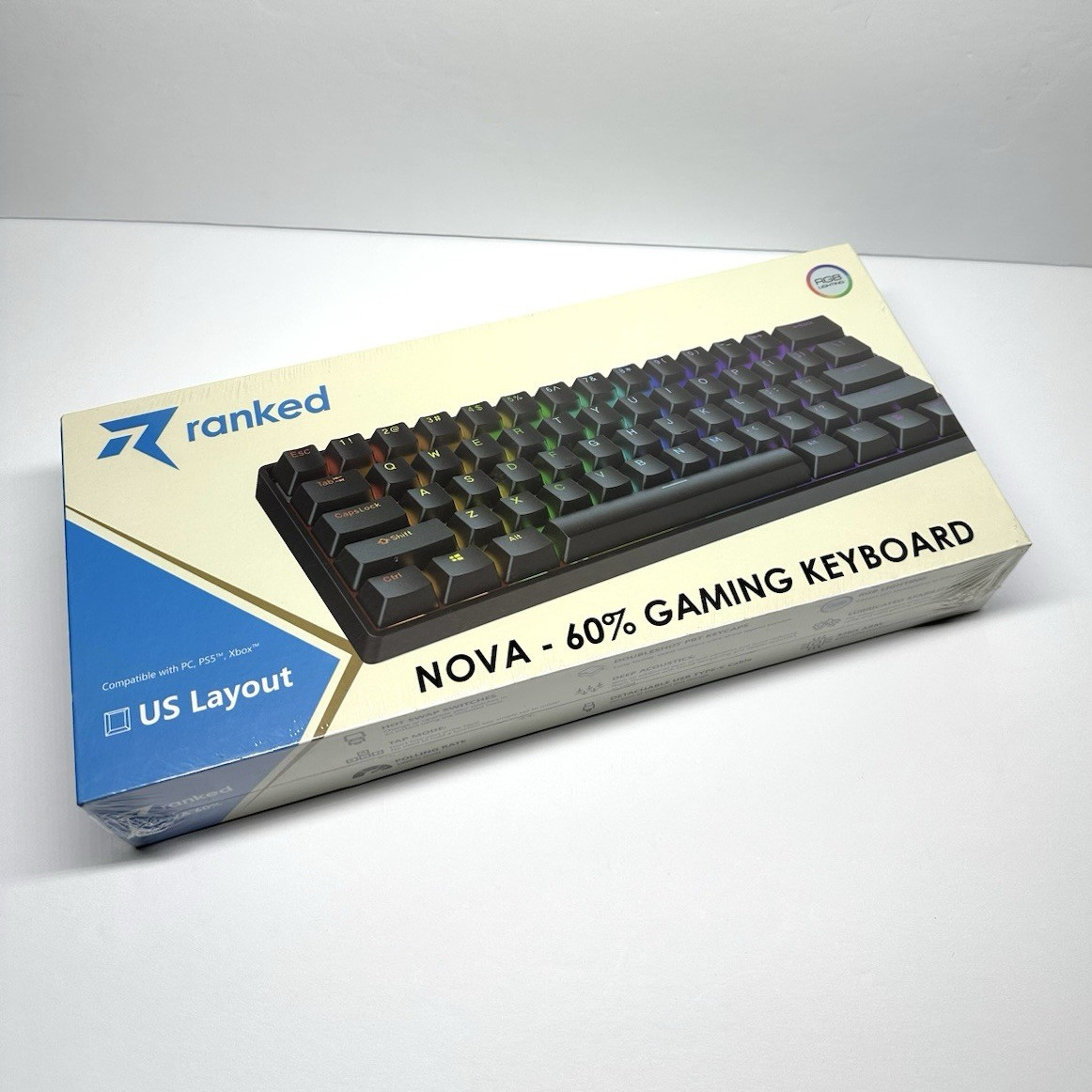 Ranked Nova N60 60% RGB Mechanical Gaming Keyboard Hot Swap PBT USB-C US