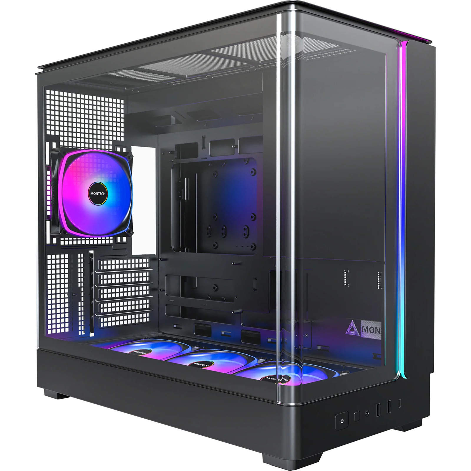 Montech king 15 pro midi tower behuizing (zwart | 2x usb-a | 1x u