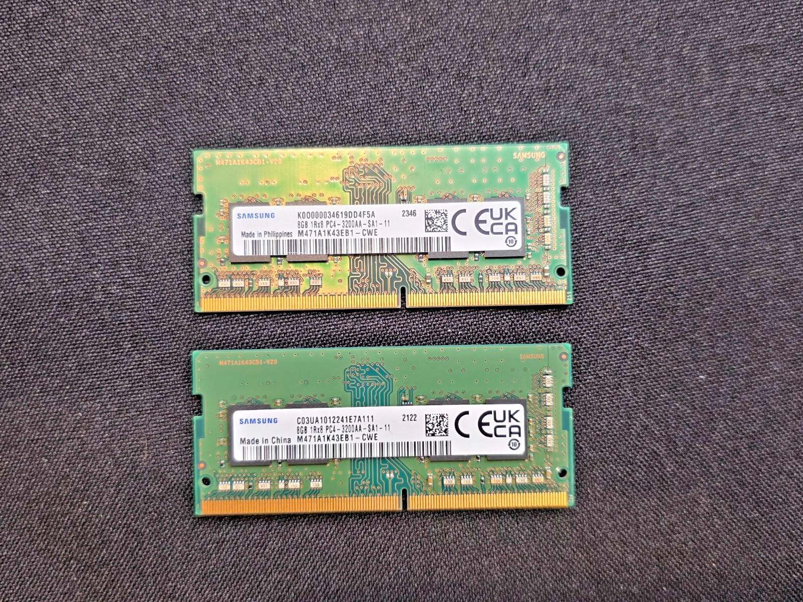 SAMSUNG 16GB (2x8GB) 1Rx8 PC4-3200AA-SA1-11 SODIMM