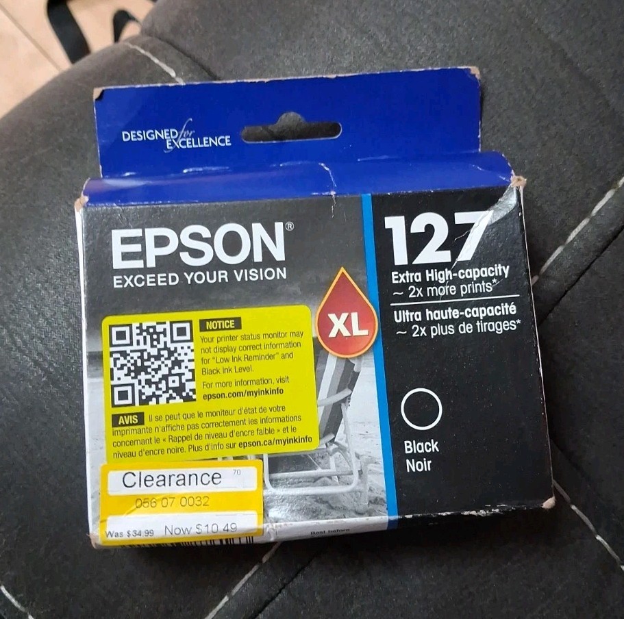 Genuine Epson T127120 127XL Extra High Capacity Black Ink Cartridge Exp 06/2026