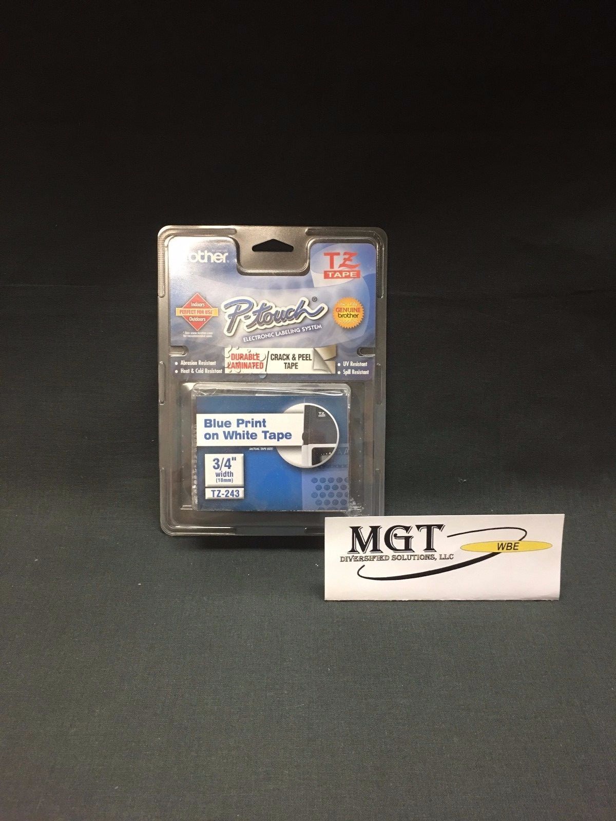 **Genuine Brother TZ-243 / (0.7") Blue on White tape for PTouch 8m (26.2 ft) NEW