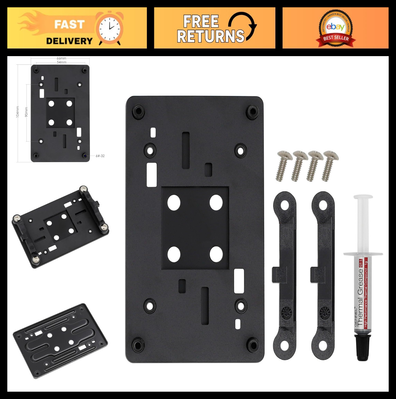 AM5 Motherboard Backplate, Metal Backplane & CPU Heatsink Mounting Bracket