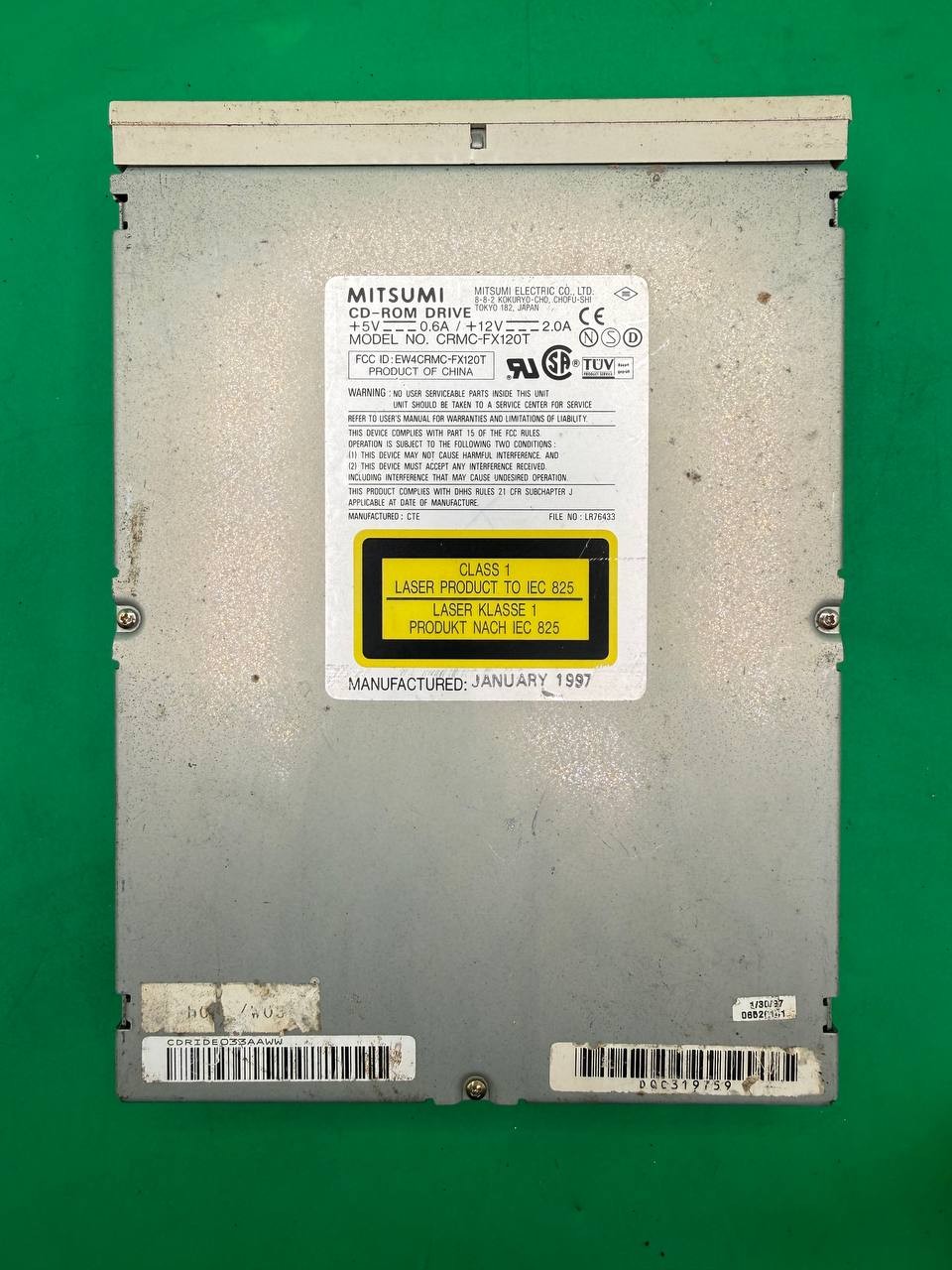 Mitsumi CRMC-FX120T 12X Internal IDE CD-ROM Drive 1997 Beige RE