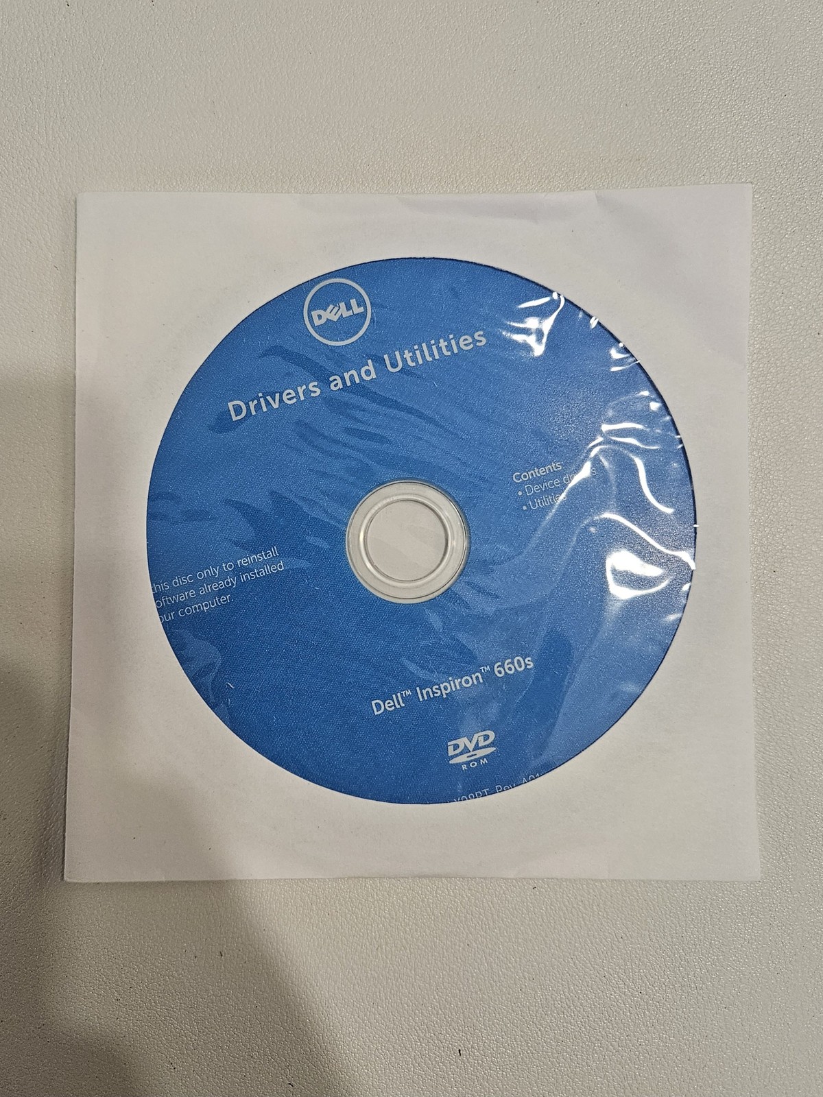 Dell Drivers and Utilities Inspiron 660s Software Disc DVD-ROM English