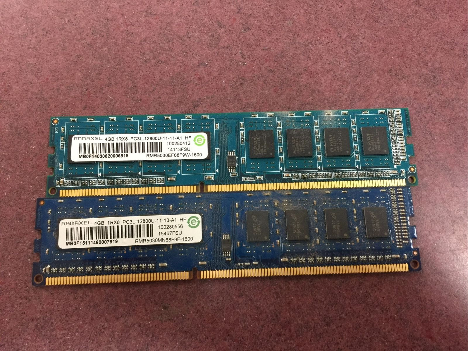 Ramaxel 8GB (2x4GB) PC3L-12800u DDR3-1600MHz 1Rx8